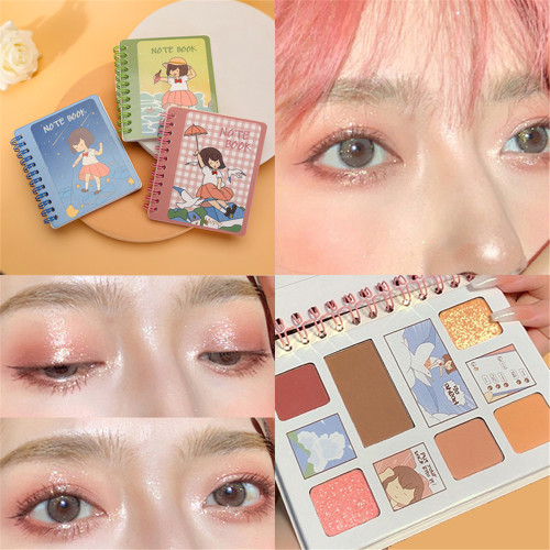 Kiss Mophy Diary 6 Color Eyeshadow Pigment Diamond Shimmer Diary Eyeshadow Palette Matte Natural  Modification Lasting Makeup