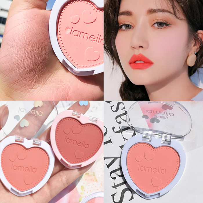 4 Color Blush Makeup Love Palette Mineral Powder Red Rouge Lasting Natural Cream Cheek Tint Waterproof Hawthorn Blusher Cosmetic