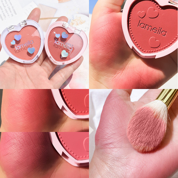 4 Color Blush Makeup Love Palette Mineral Powder Red Rouge Lasting Natural Cream Cheek Tint Waterproof Hawthorn Blusher Cosmetic