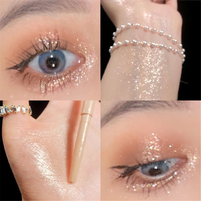 Glitter Eyeshadow Pen Pearlescent Matte Diamond Eyeliner Pen Waterproof Highlight Brighten Silkworm Makeup Pencil Shiny Eyelids