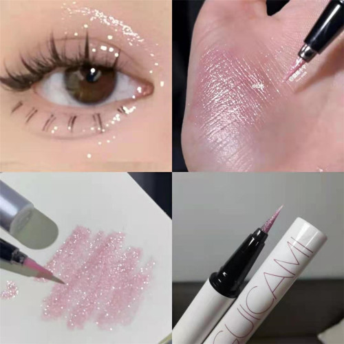 Pink Rose Glitter Eyeshadow Pencil Eyeliner Long-lasting Highlighter Lying Silkworm Pen Cosmetic Makeup Waterproof Liquid Liner