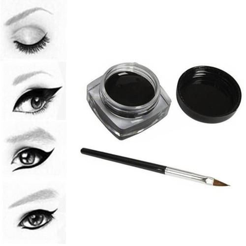 Brand Black Color Eyeliner Gel with Brush Easy to Wear Makeup Long-lasting Waterproof Eye Liner Make up Beauty Women Cosmetics