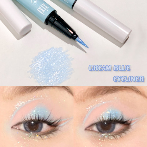 Baby Blue Glitter Eyeliner Pen Galaxy Highlighter Eyeshadow Silkworm Pencil Long-lasting Diamond Shiny Eye Makeup Waterproof