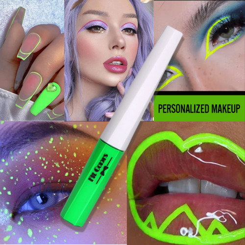 8 Colors Neon Eyeliner Pen UV Light Pastels Pastel-Black Light Glow Eye Makeup Waterproof Liquid Eyeliner Pencil Cosmetics