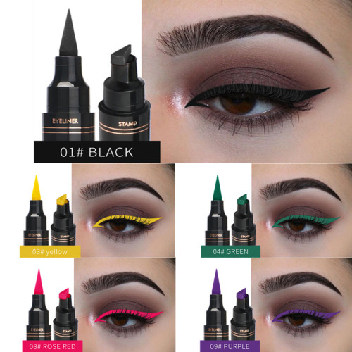 Liquid Eyeliner Stamp Pen Matte Black Colorful Lazy Eyes Make Up Waterproof Quick Dry Blue Green Red Yellow Eye Liner Pencil