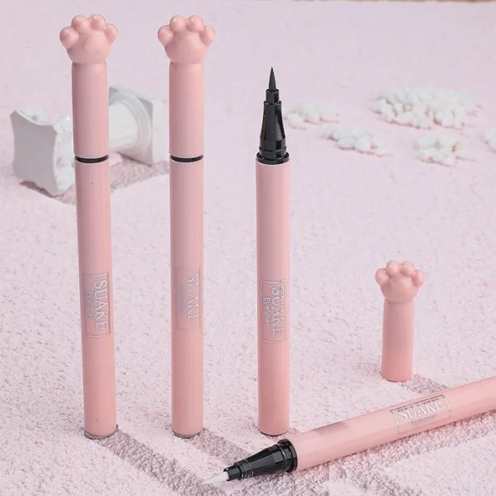 SUAKE 1Pcs Black Liquid Eyeliner Makeup Pen Waterproof Long-lasting Eyeliner Sweat-proof Not Easy to Smudge Cat's Claw Pen