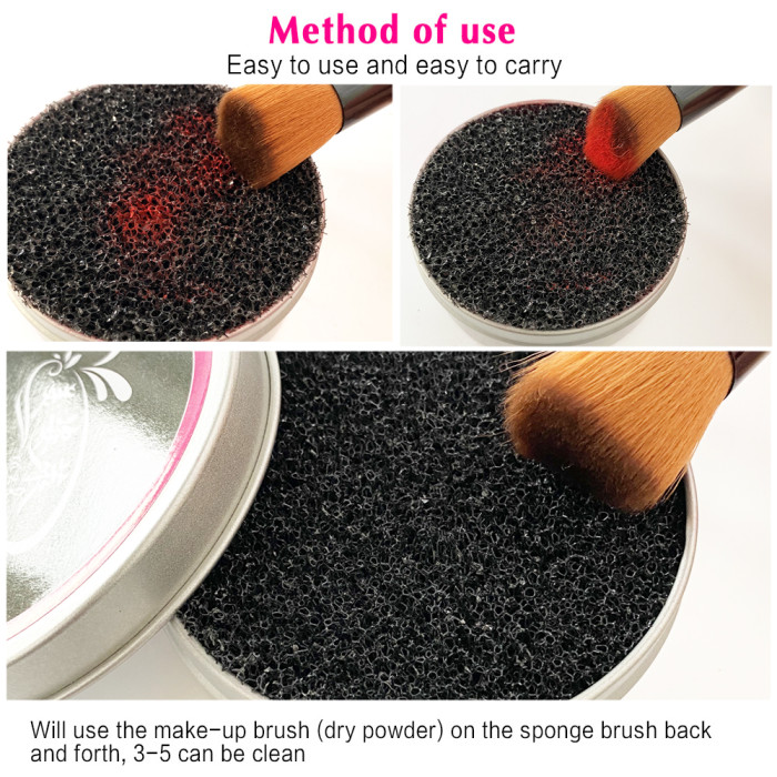 Color From Makeup Brush Cleaner Sponge Remover Aluminum Make up Brushes Cleaning Mat Box Powder Brush Washing Scrubber Clean Kit