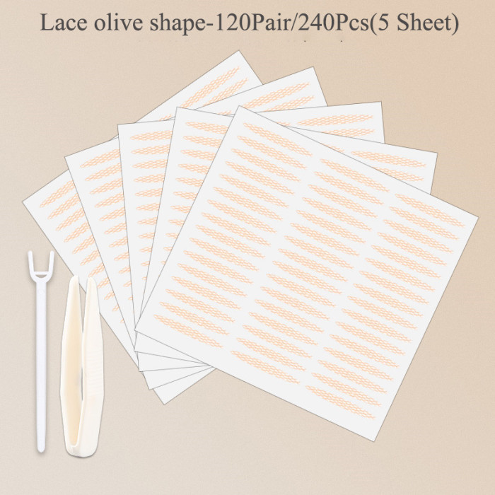 480PCS Invisible Double Eyelid Tape Self-Adhesive Gauze Slim/Wide Waterproof Fiber Stickers for eyelid with free Tools Cosmetics