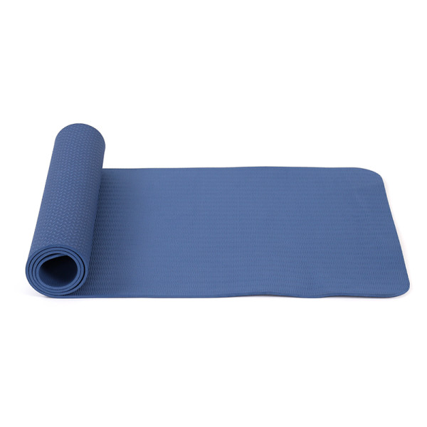 Single Color Waterproof Home Fitness Anti Slip Navy Blue TPE Yoga Mat