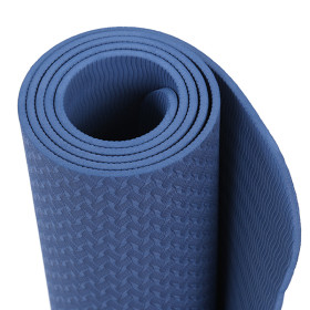Single Color Waterproof Home Fitness Anti Slip Navy Blue TPE Yoga Mat