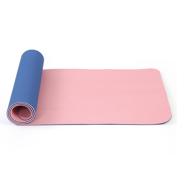 Double Color Anti Skid Eco Friendly Lightweight Portable TPE Yoga Mat
