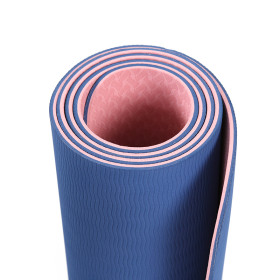 Double Color Anti Skid Eco Friendly Lightweight Portable TPE Yoga Mat