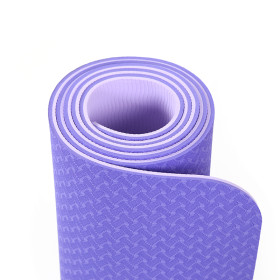 Double Color Mats Factory Manufacturer Double Layer Cheap Custom Print Eco Friendly TPE Yoga Mat