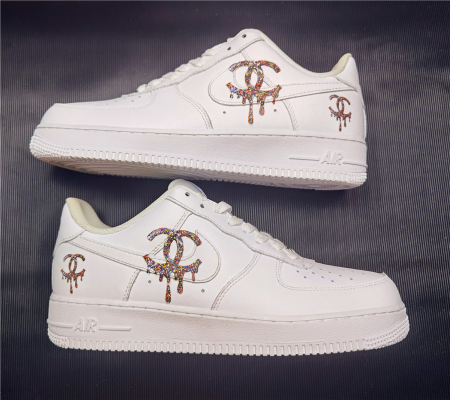 Custom Nike Air Force 1 Chanel Drip heat transfers iron on stickers shoe  decals custom shoes