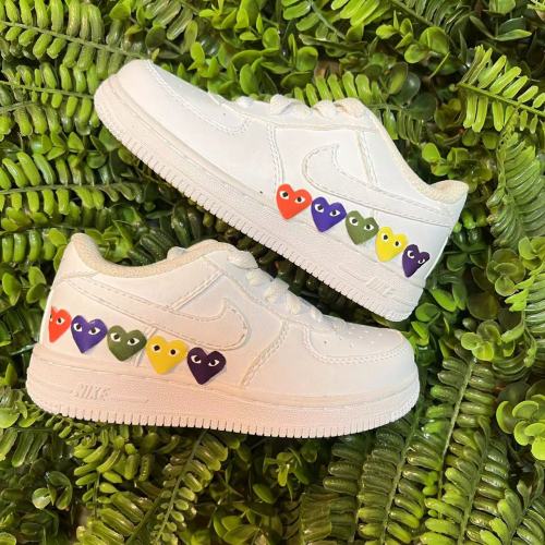 Comme des Garcons  nike air force 1 ready to press iron on shoe decals for custom sneakers custom nike air force