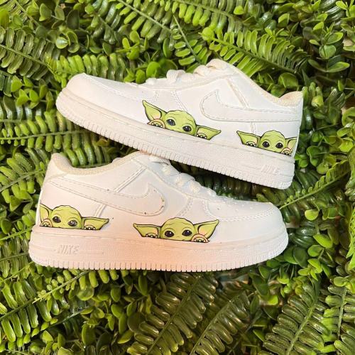 Yoda Star Wars nike air force 1 ready to press iron on shoe decals for custom sneakers custom nike air force