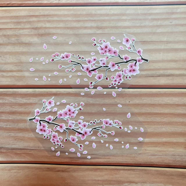 Pink cherry blossoms nike air force 1 ready to press iron on shoe decals for custom sneakers custom nike air force