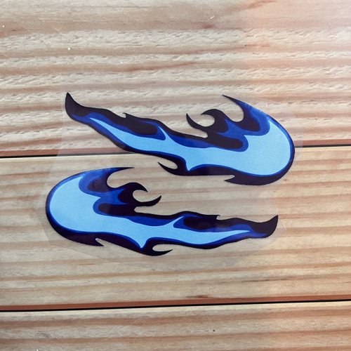 Blue flame nike air force 1 ready to press iron on shoe decals for custom sneakers custom nike air force
