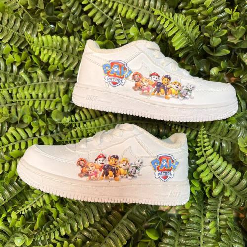 Paw Patrol nike air force 1 ready to press iron on shoe decals for custom sneakers custom nike air force