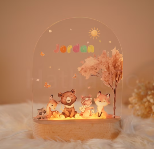 Personalized night light for baby, cute animal night lamp，baby gift birth, night light baby