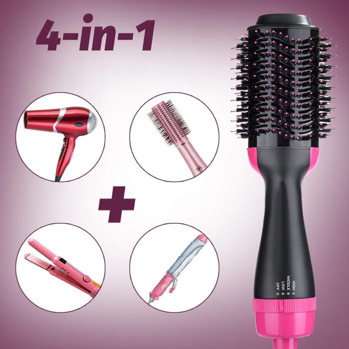 One Step Hair Dryer and Volumizer,Professional Salon Hot Air Brush Styler and Dryer 3-in-1 Negative Ion Straightener&Curly Brush Hair Dryer with Comb