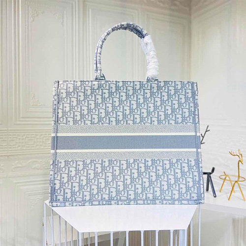 Replica AAA DIOR Embroidery Shopping bag 0132 Blue
