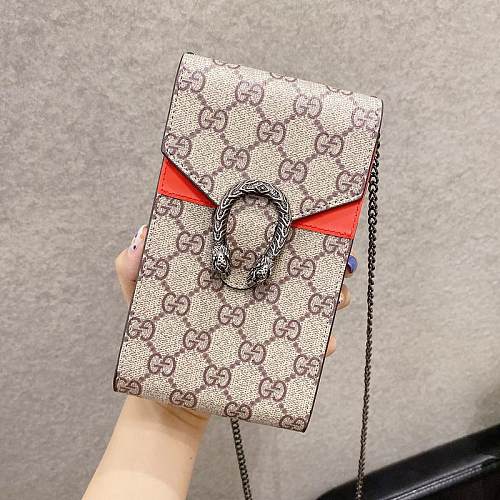 GUCCI INSPIRED PU LEATHER UNIVERSAL PHONE CASE BAG WITH LANYARD FOR IPHONE SAMSUNG HUAWEI JSK040
