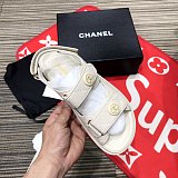 Designer Women Sandals Crystal Calf leather Classic quilted Platform Fashion Casual Shoes Summer Beach Womens Slides slipper size 35-40 With box