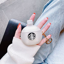 Starbucks White 3D Silicon AirPods Cases For Gen 1/2 Pro With Anti-lost Hook