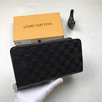 LV M2012 Double Zippers Long Zipper Wallets With Box 0727090 For Men With Handle