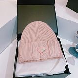 PRADA Stitching Knitted Wool Hat 3 Colors