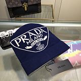 PRADA New Wool blended textile knitted hat 4 Colors