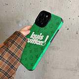 Green LV Phone Case For iPhone 13 12 11 PRO MAX XS MAX XR X/XS