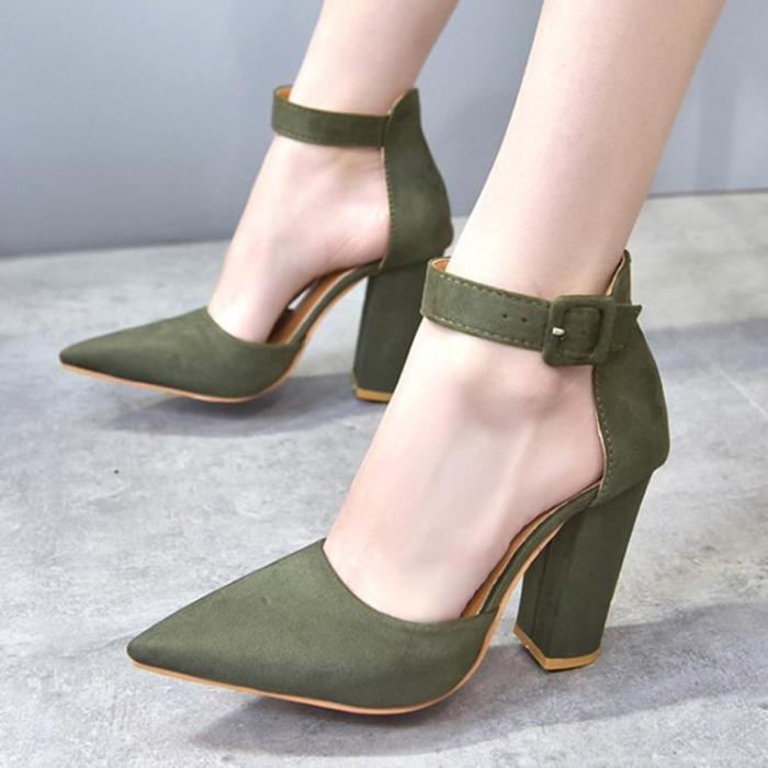 Suede Thick Heels Shoes