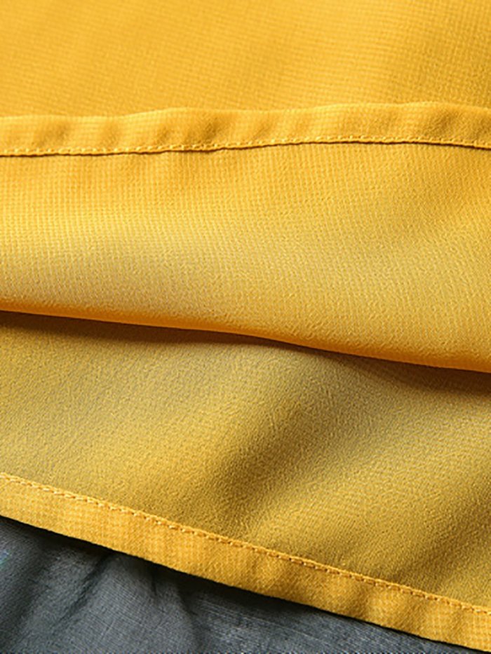 Yellow Floral Printed Chiffon Casual Maxi Dress