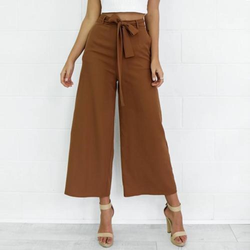 Fashion Loose Pure Color Pants With Belt