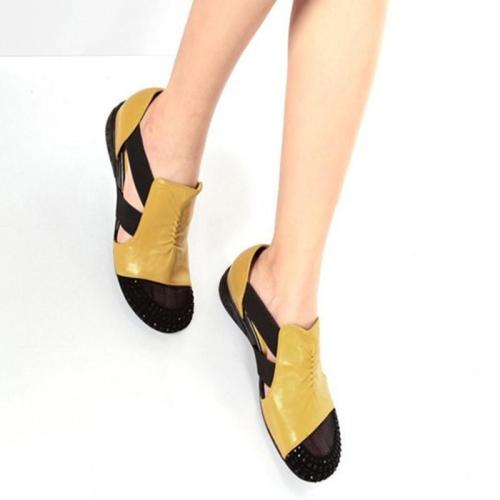 Casual Flat Heel Summer Artificial Leather Flat For Woman