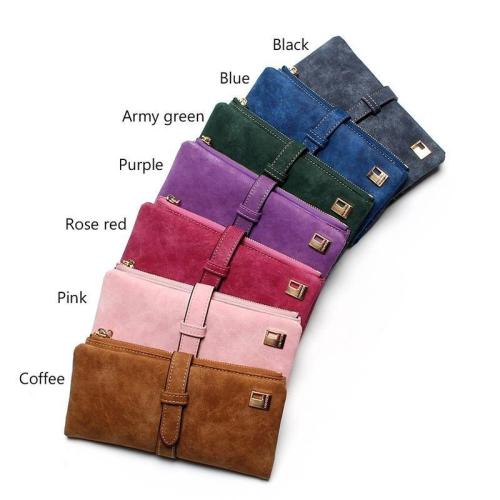 New Fashion 7 Colors Leather Zipper Wallet Women Wallets
