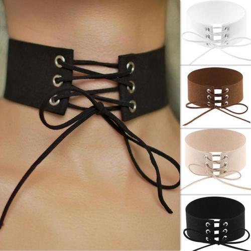 Black Velvet Choker Necklace Gothic Punk Wide Tattoo Necklace Leather Ribbon Chokers for Women Girls Jewelry
