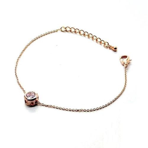 Simple Thin Zircon Gold Plated Bracelets For Woman