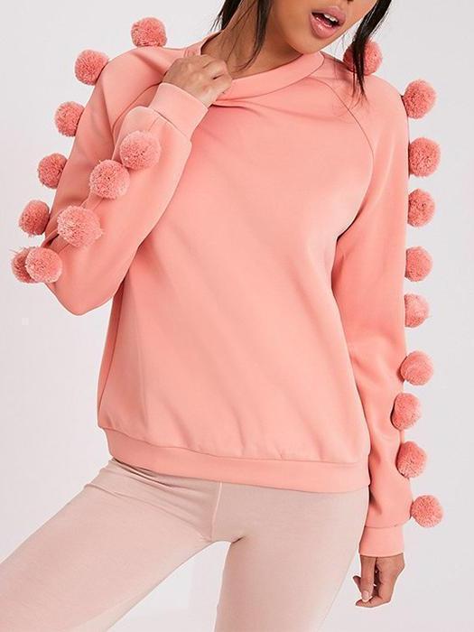 Early Autumn Fashion Hairball Pure Color Sweater