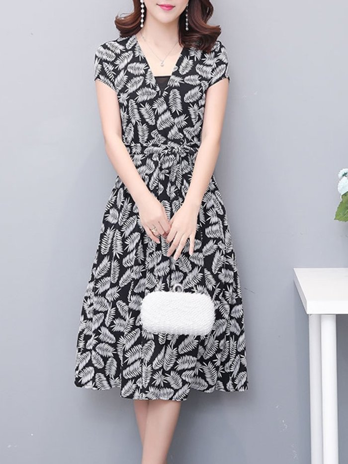 Woman V Neck  Floral Printed Maxi Dress
