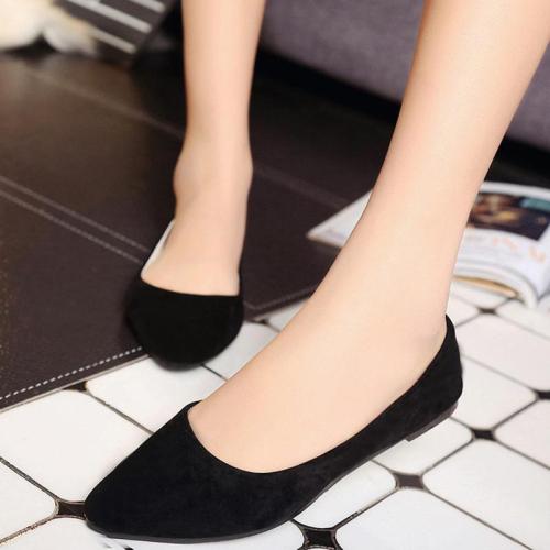 Comfy Pointed Toe Women Suede Slip-On Flats