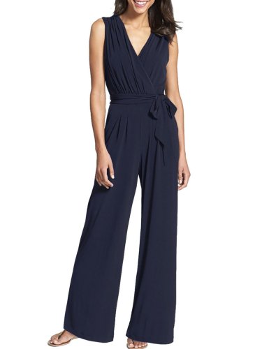 Sleeveless Bow Casual Jumpsuit