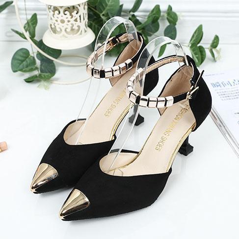 High Heeled  Faux Suede  Point Toe  Casual Pumps