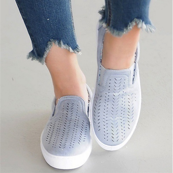 Hollow-out Cloth Casual Flat Heel Slipper