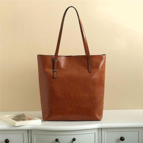 Retro Genuine Leather Oils Wax Woman Handbag