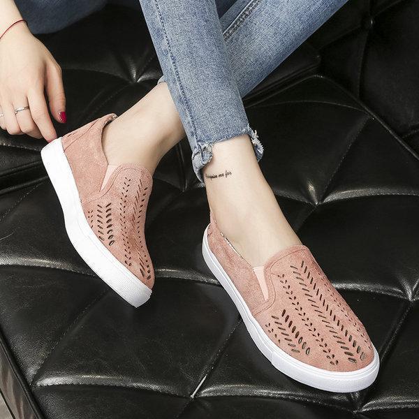 Hollow-out Cloth Casual Flat Heel Slipper