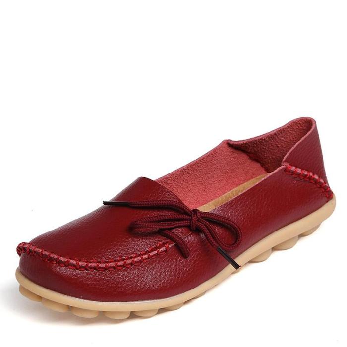 Full Grain Leather Moccasins Mother Loafers Flats