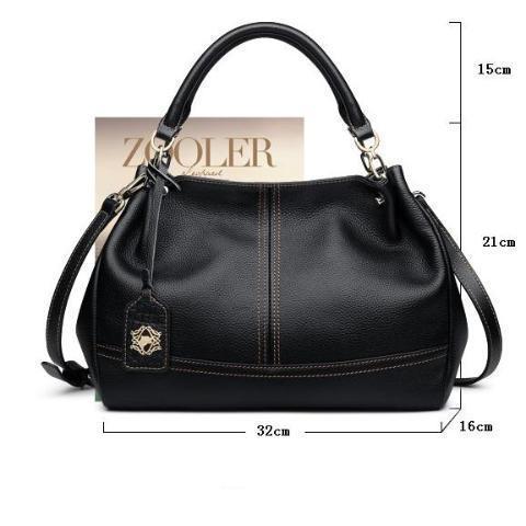 Black Quality Genuine Leather Luxury Shoulder Handbag For Woman